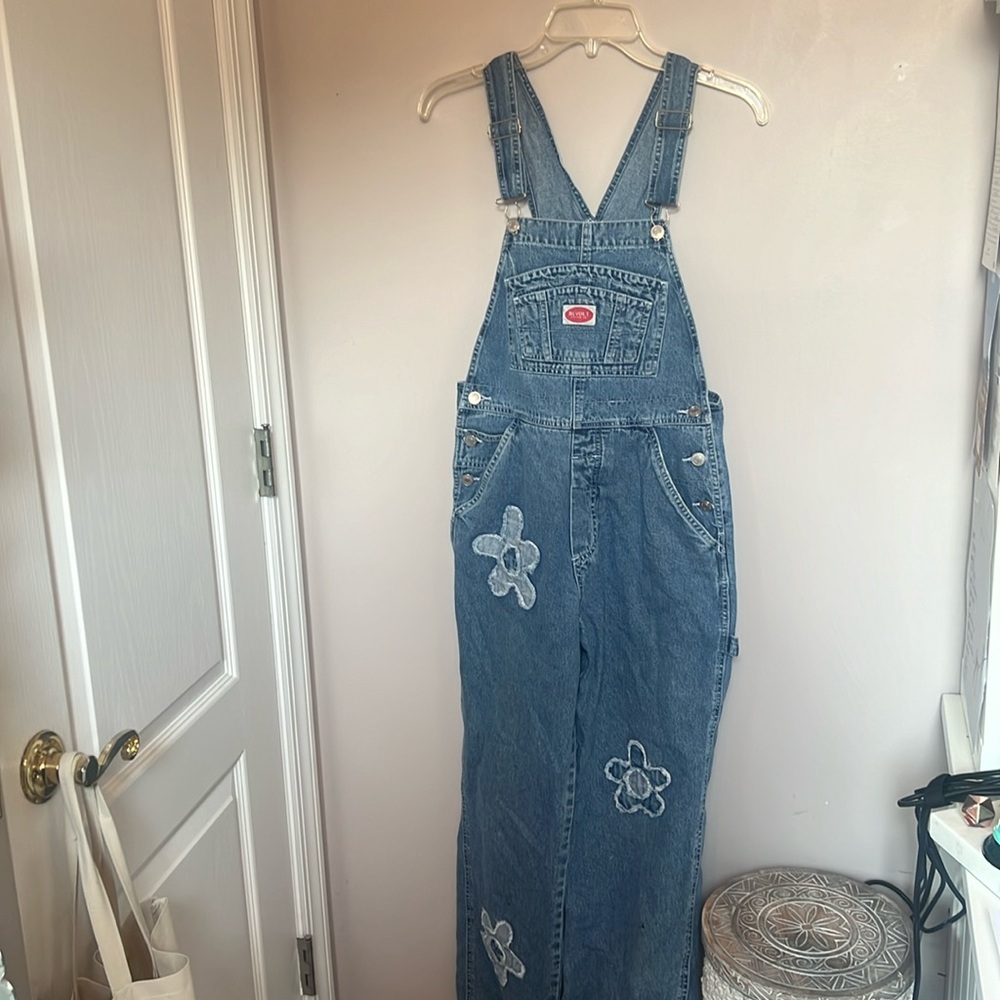Revolt Flower Denim Overalls